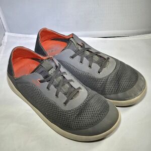 Olukai Moku Pae‎ Men's Grey Mesh Slip-On Shoes Mens 10M Drop Heel No Tie